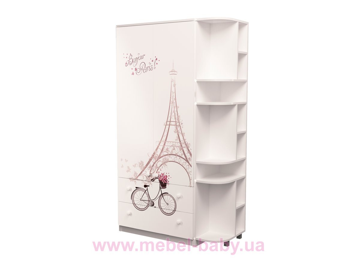 Шкаф комбинированный с ящиками плюс эркер Париж MebelKon 211х120х50