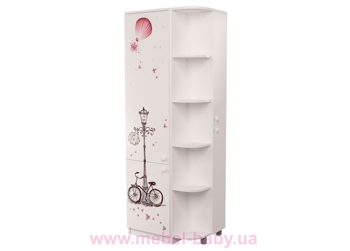 Пенал с высоким фасадом и с эркером Париж MebelKon 211х80х50 