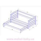 Кровать-диванчик Бонни с доп. спальным местом (масcив) Луна 80x190 