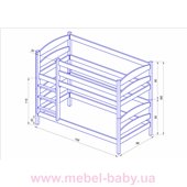 Кровать двухъярусная-трансформер Лакки (масcив) Луна 90x200