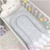 Кокон Baby Design Звезды на сером Маленькая Соня 90x65