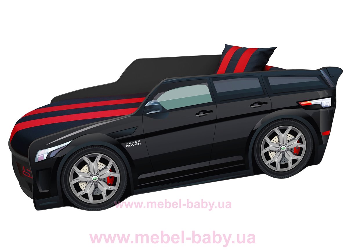 Кровать-машина Range Rover серии PREMIUM Viorina Deko 1800x800 мм + мягкий спойлер + подушка