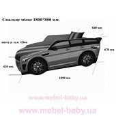 Кровать-машинка Range Rover серии PREMIUM Viorina Deko 1800 800 мм. + мякий спойлер+подушка