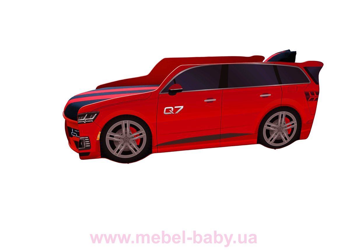 Кровать-машина Audi Q7 серии PREMIUM Viorina Deko 80x180 + мягкий спойлер + подушка