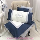 Комплект Royal синий для круглых кроваток (6 предметов) Маленькая Соня