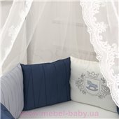 Комплект Royal синий для круглых кроваток (7 предметов) Маленькая Соня