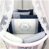 Комплект Royal синий для круглых кроваток (7 предметов) Маленькая Соня