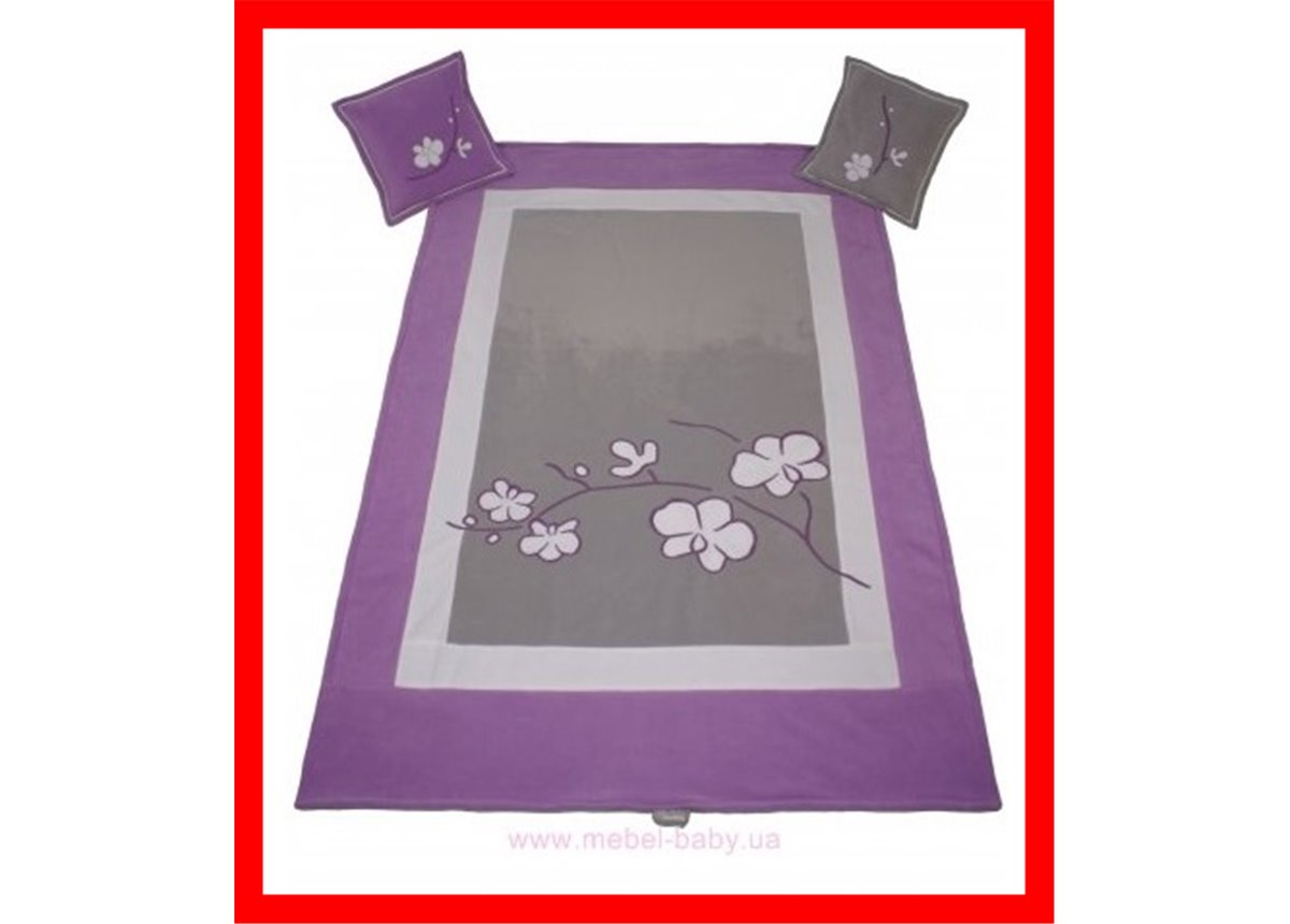 Распродажа 906_Покрывало и 2 подушки Серия Orchidea silver