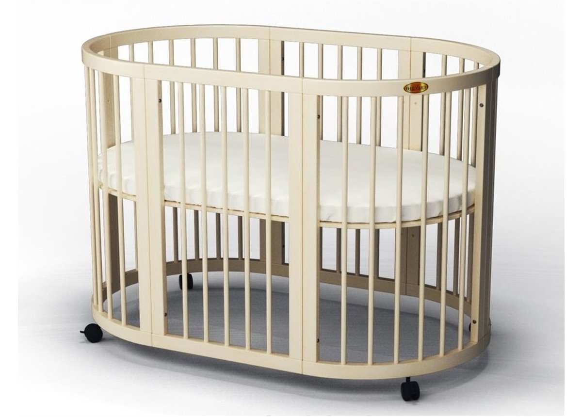 Кроватка SMARTBED OVAL на полозьях для качания 9-в-1 IngVart 60x71