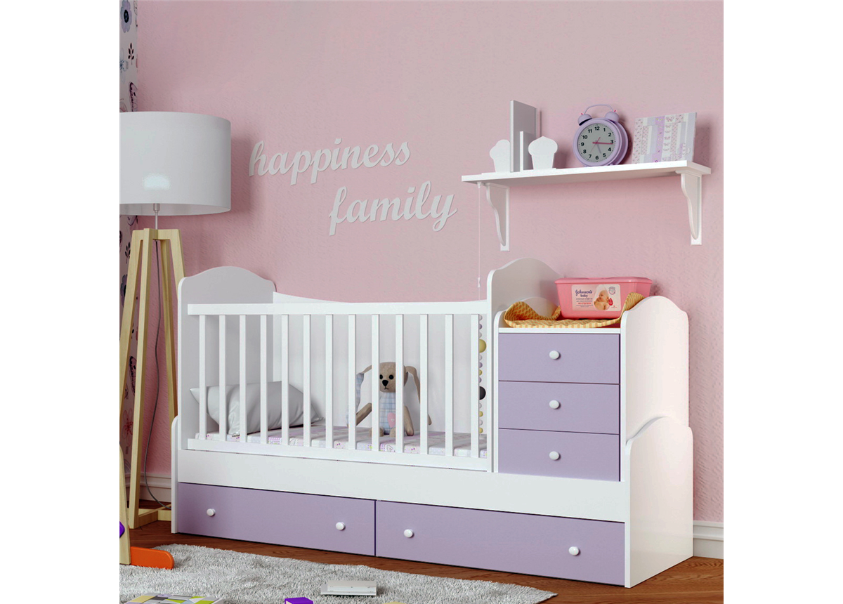 Кроватка-трансформер Дрим тумба справа Fmebel 60х170 (60x120)