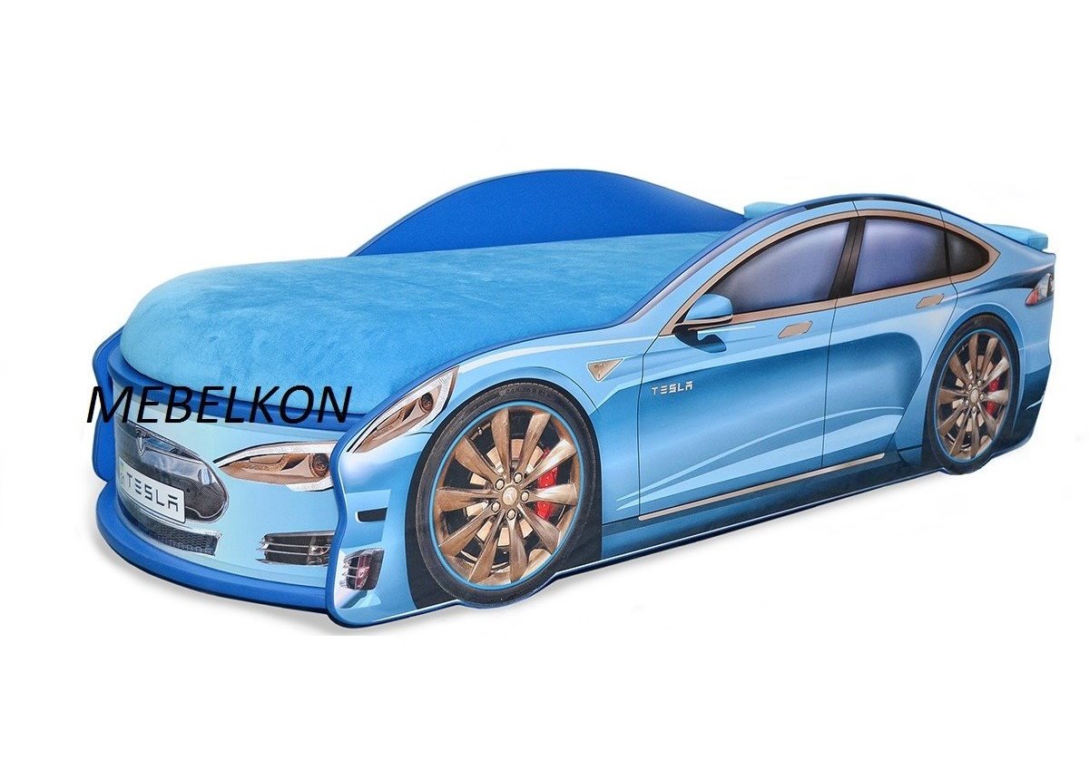 Кровать-машина Тесла 70х150 с подъемным механизмом с матрасом и спойлером MebelKon