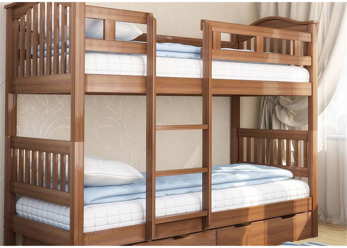 Двухъярусная кровать Максим (с ящиками) Венгер 90х200 Дерево