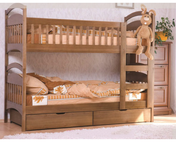 Двухъярусная кровать Арина (с ящиками) Венгер 80х190 Дерево