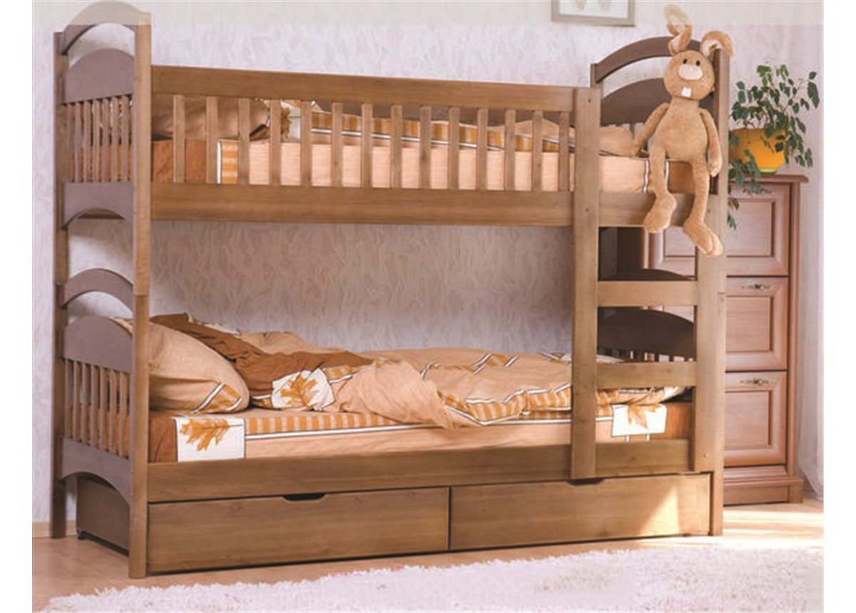 Двухъярусная кровать Арина (с ящиками) Венгер 80х190 Дерево