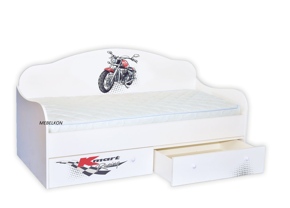 Кроватка диванчик Гонщик\мотоцикл 80х160
