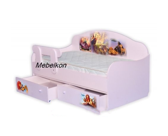Кровать-диванчик Король Лев с бортиком MebelKon 80x160