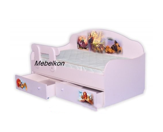 Кровать-диванчик Король Лев с бортиком MebelKon 80x170