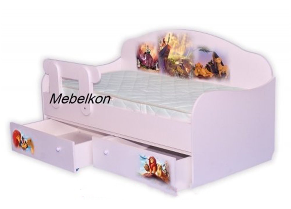 Кровать-диванчик Король Лев с ящиком и бортиком MebelKon 80x160
