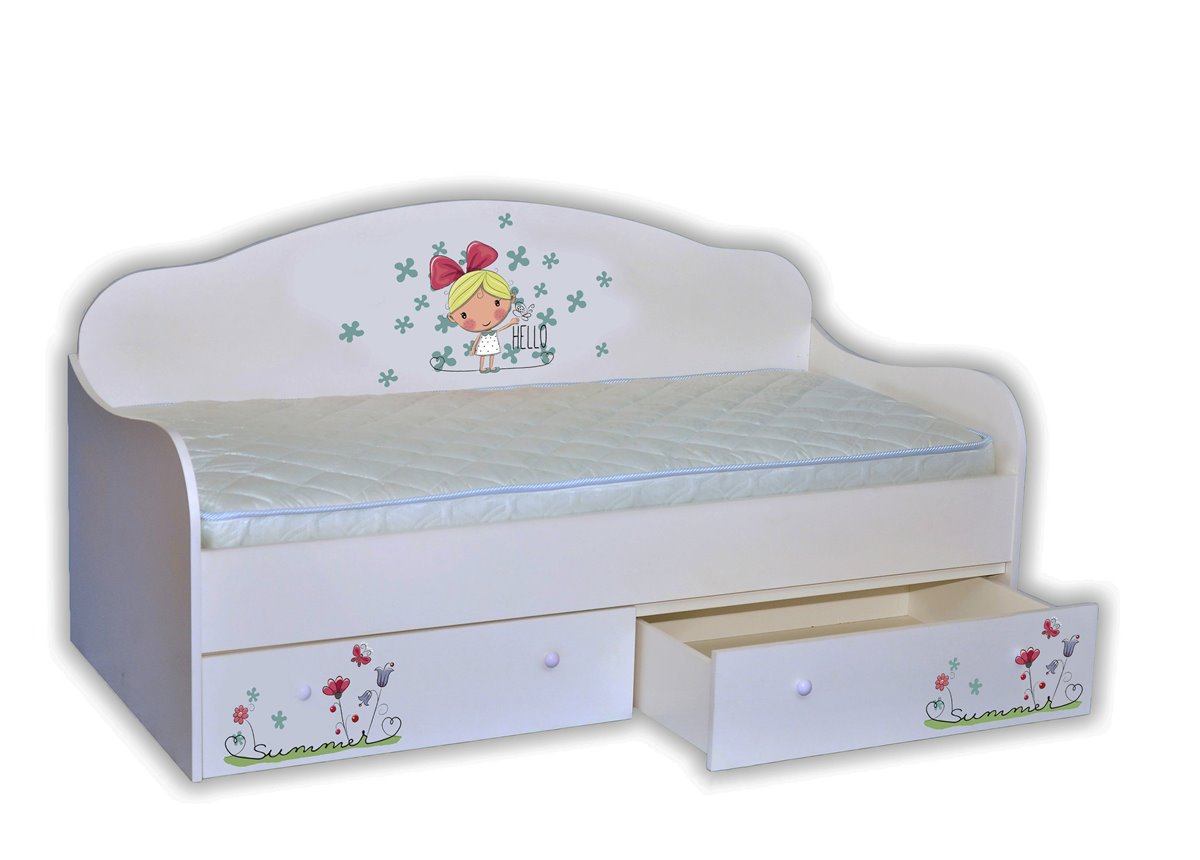 Кровать-диванчик Лето с ящиком и бортиком MebelKon 80х160