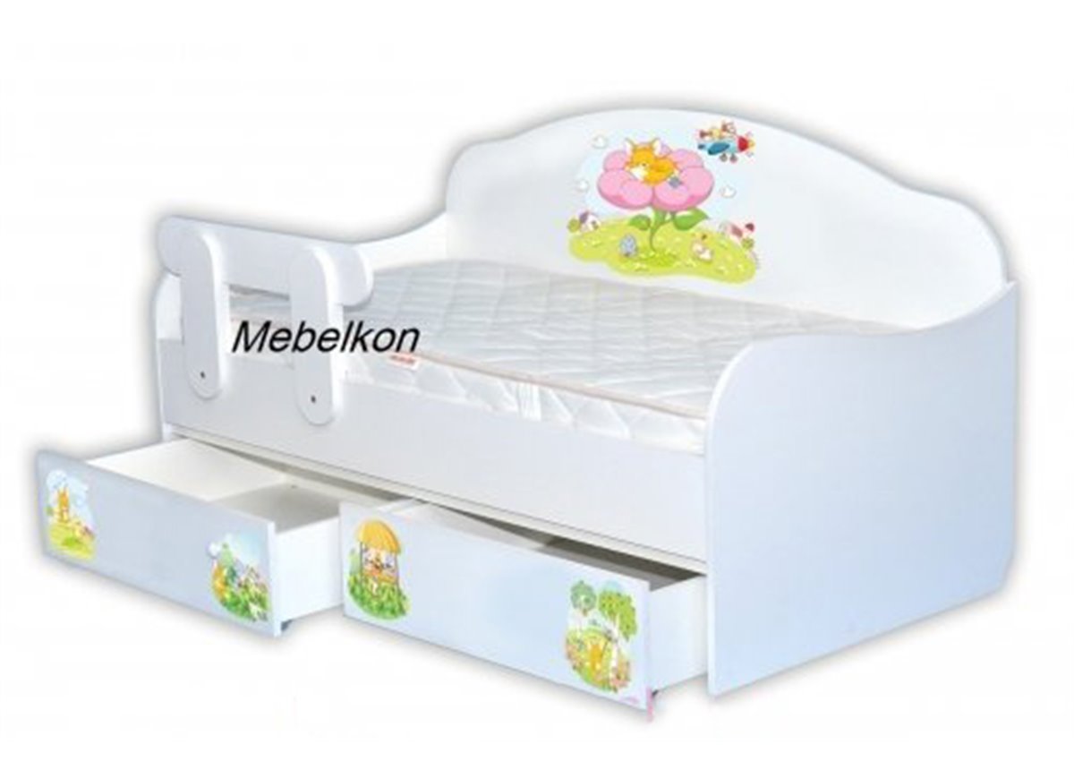 Кровать-диванчик Лисичка с бортиком MebelKon 80x170