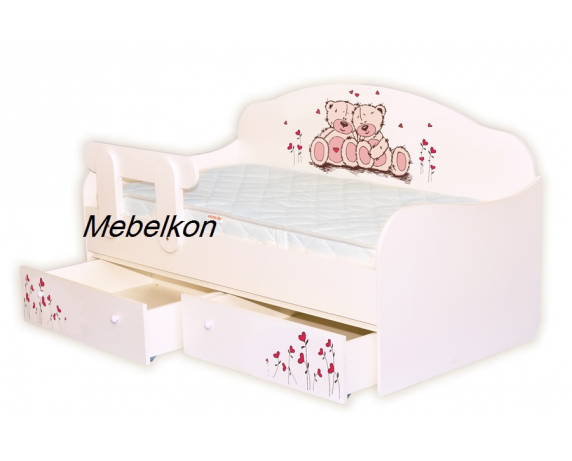 Кровать-диванчик Мишки с бортиком MebelKon 80x160