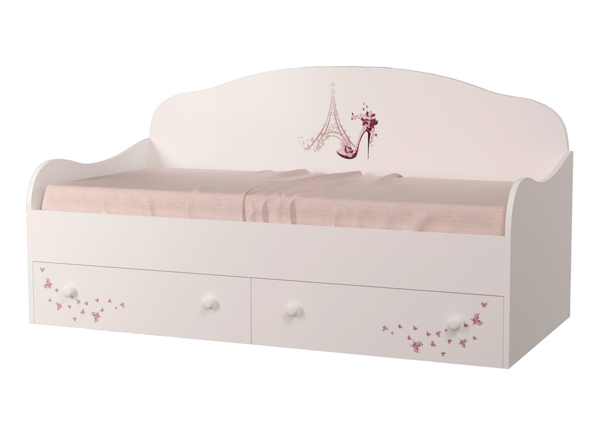 Кроватка диванчик Париж с бортиком MebelKon 80x170