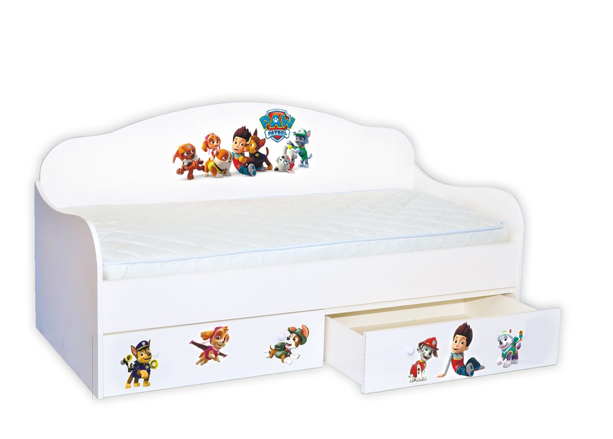 Кроватка диванчик Патруль с ящиком MebelKon 80x170