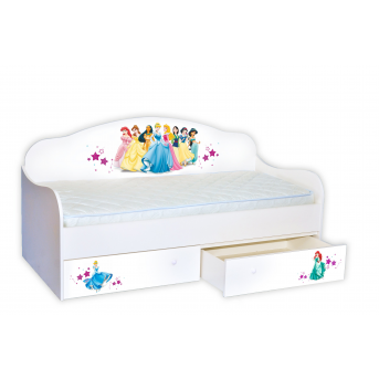 Кровать-диванчик Принцессы с ящиком и бортиком MebelKon 80х190