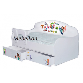 Кроватка диванчик Фиксики с бортиком MebelKon 80x160