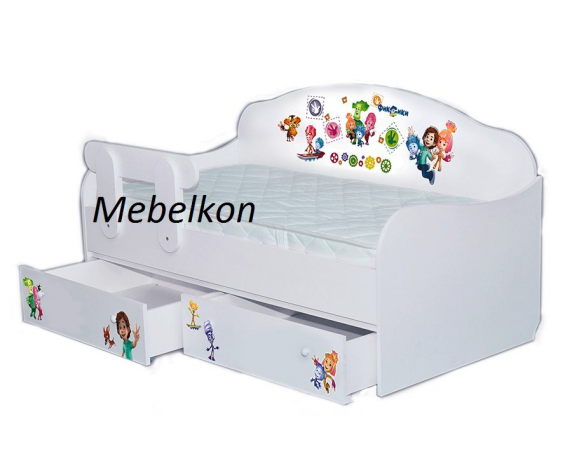 Кровать-диванчик Фиксики с бортиком MebelKon 80x160