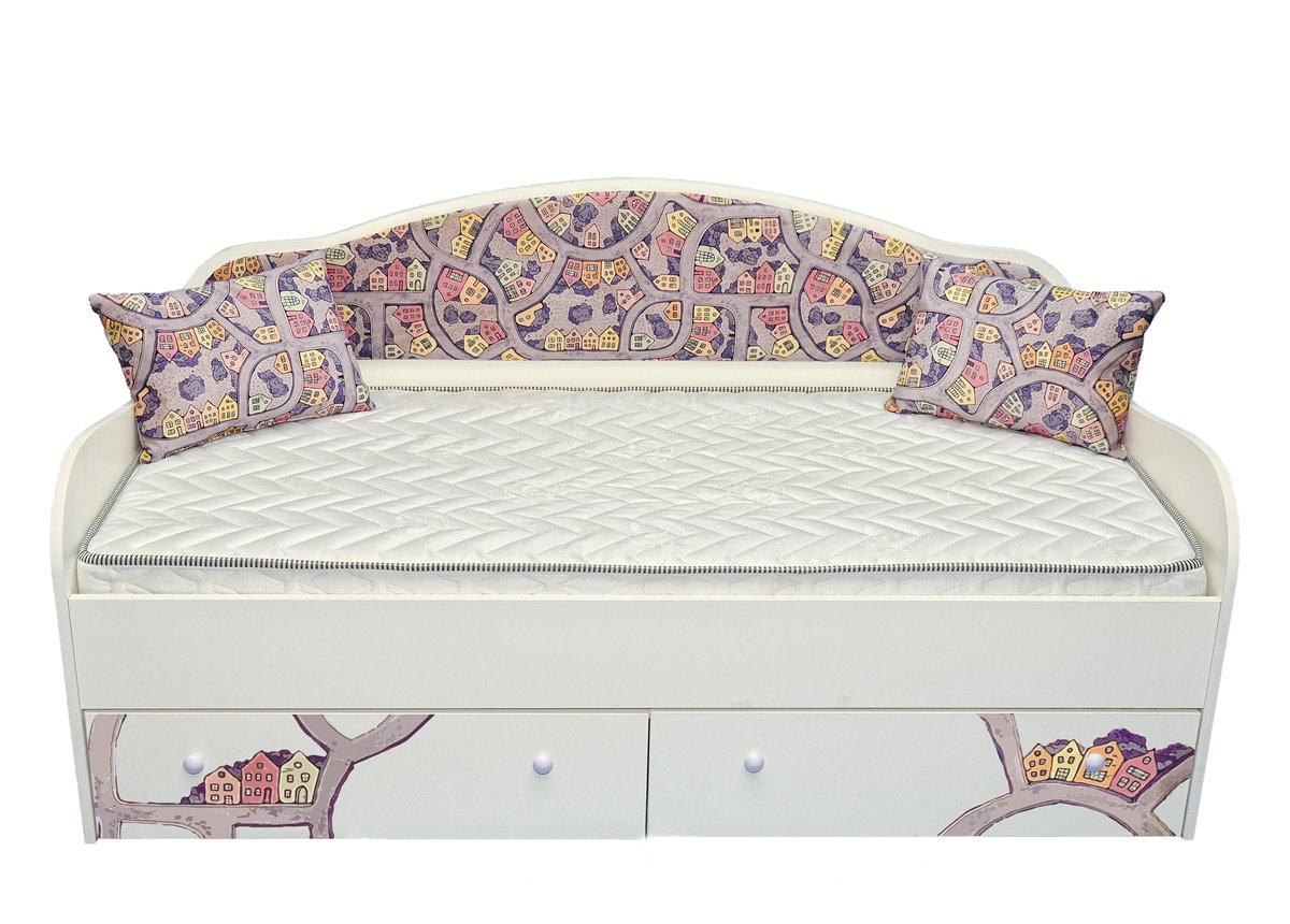 Тахта Домики с бортиком MebelKon 170x80