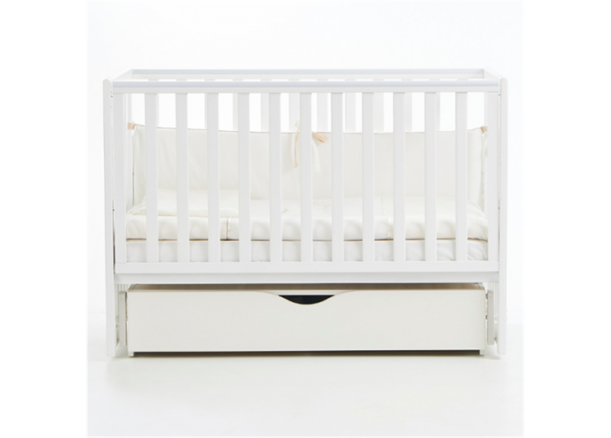 Кроватка с ящиком и маятниковым механизмом Соня ЛД 13 съемная спица Верес 60х120 Белый