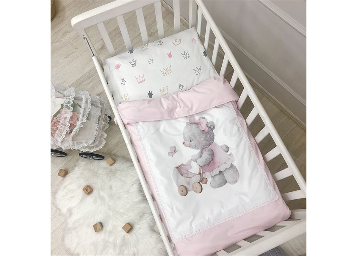 Сменный комплект постельного белья Kids toys Мишка розовый Маленькая Соня