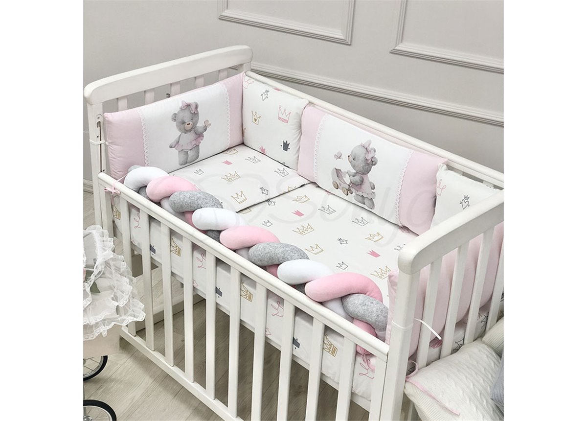 Защита Kids toys + простынь Мишка розовый Маленькая Соня