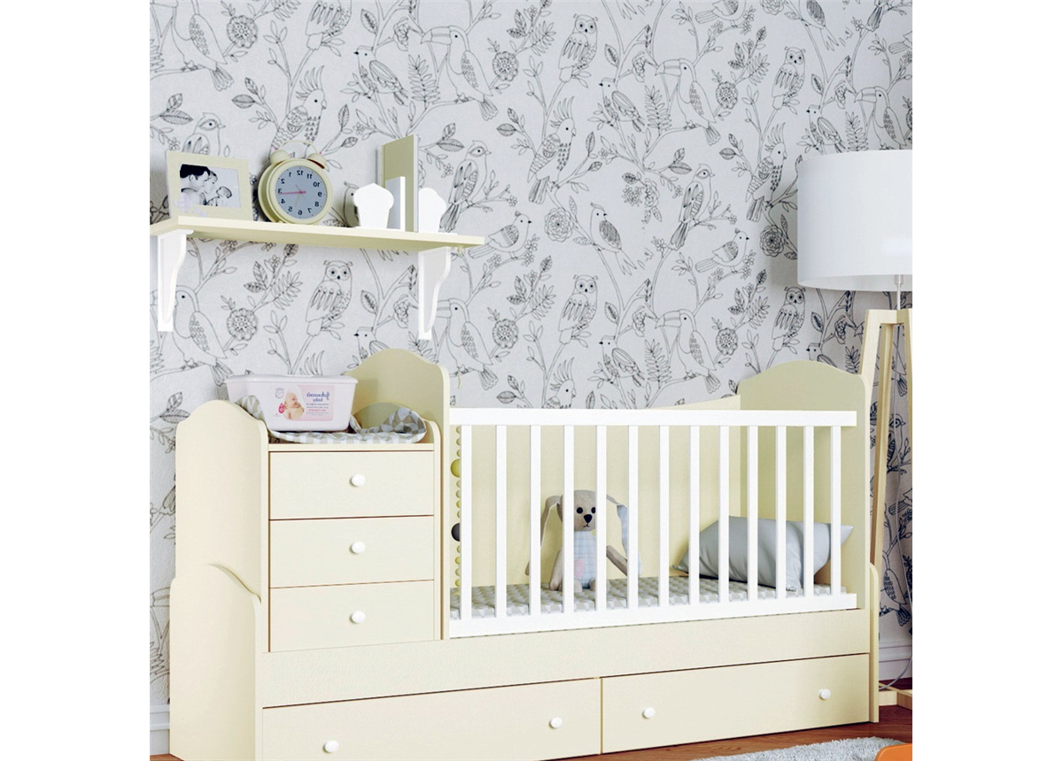 Кроватка-трансформер Дрим тумба слева Fmebel 60х170 (60x120)