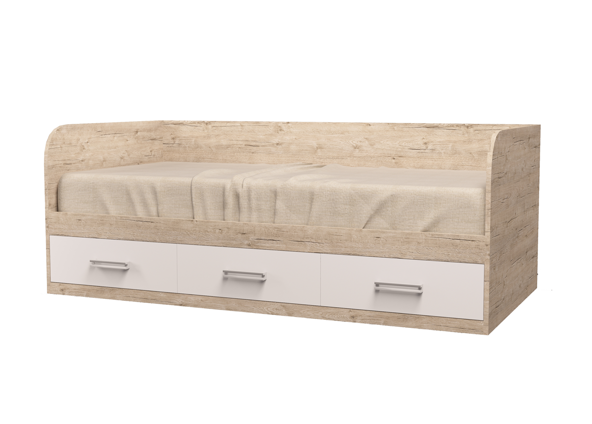 Кровать Junior 80x190 Дуб шервуд/белый MebelKon