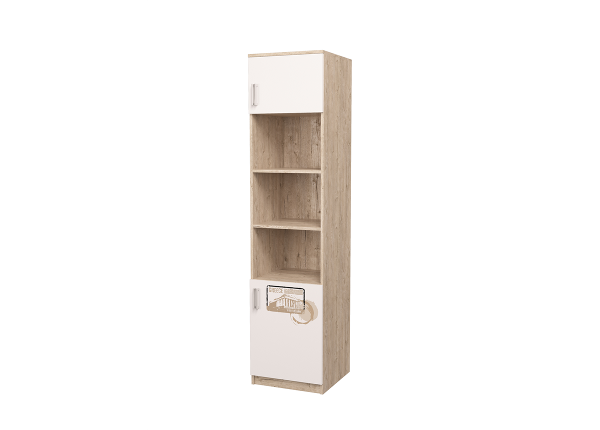 Пенал Junior с рисунком Дуб Шервуд/Белый 211x45x50 MebelKon