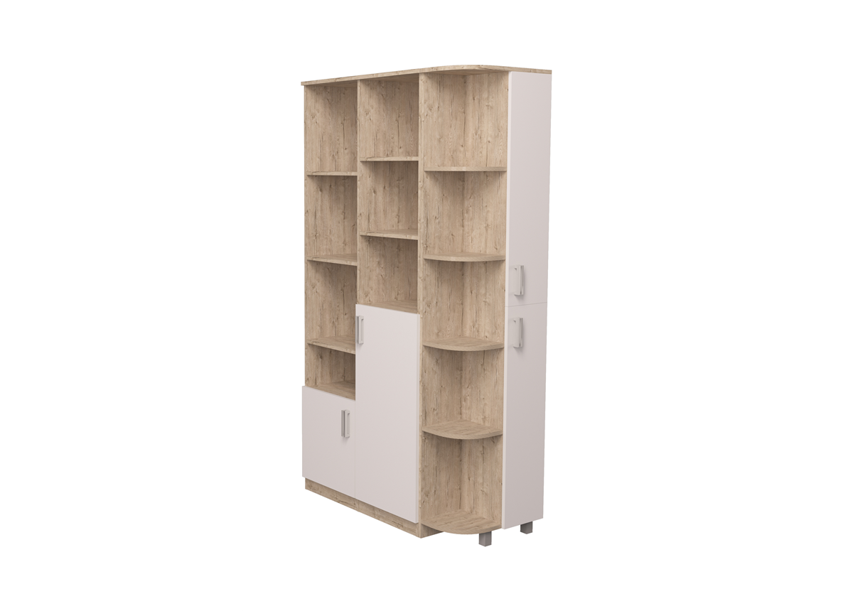 Шкаф двойной с эркером Junior Дуб шервуд/белый MebelKon