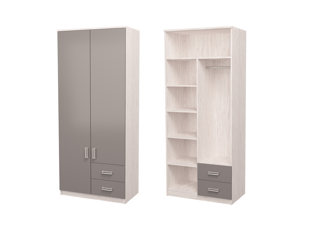 Шкаф Junior Аляска/Антрацит 211x80x50 MebelKon Шкаф Junior Аляска/Антрацит 211x80x50 MebelKon