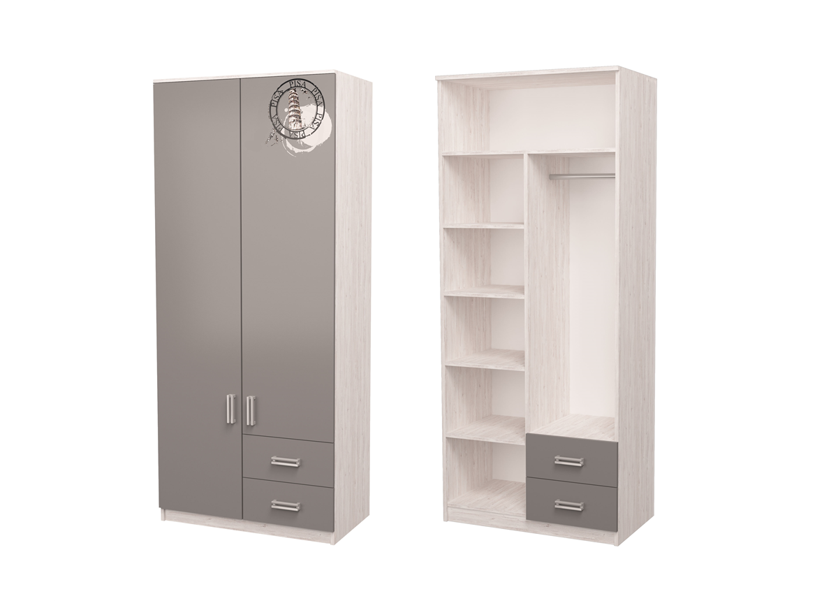 Шкаф Junior с рисунком Дуб шервуд/белый 211x100x50 MebelKon