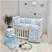 Комплект Baby Design Коты в облаках голубой (6 предметов) Маленькая Соня