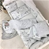 Комплект Baby Design Коты в облаках серый (6 предметов) Маленькая Соня