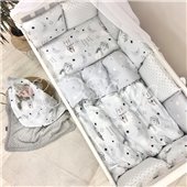 Комплект Baby Design Коты в облаках серый (6 предметов) Маленькая Соня