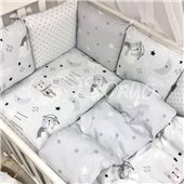 Комплект Baby Design Коты в облаках серый (6 предметов) Маленькая Соня