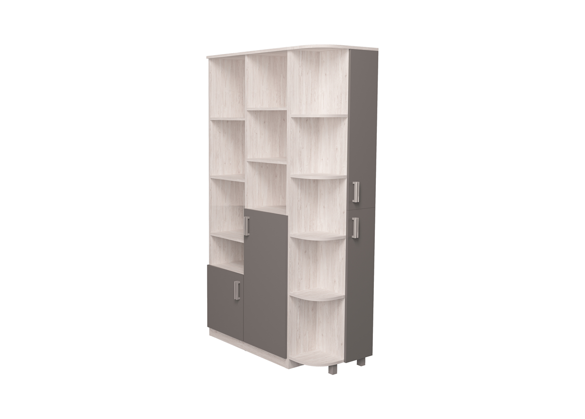 Шкаф двойной с эркером Junior Аляска/Антрацит MebelKon