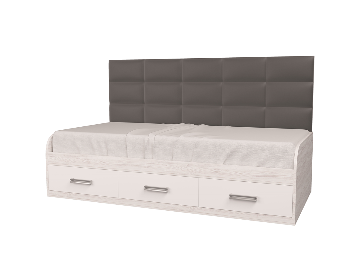 Кровать Элли Аляска/Белый 90x190 MebelKon