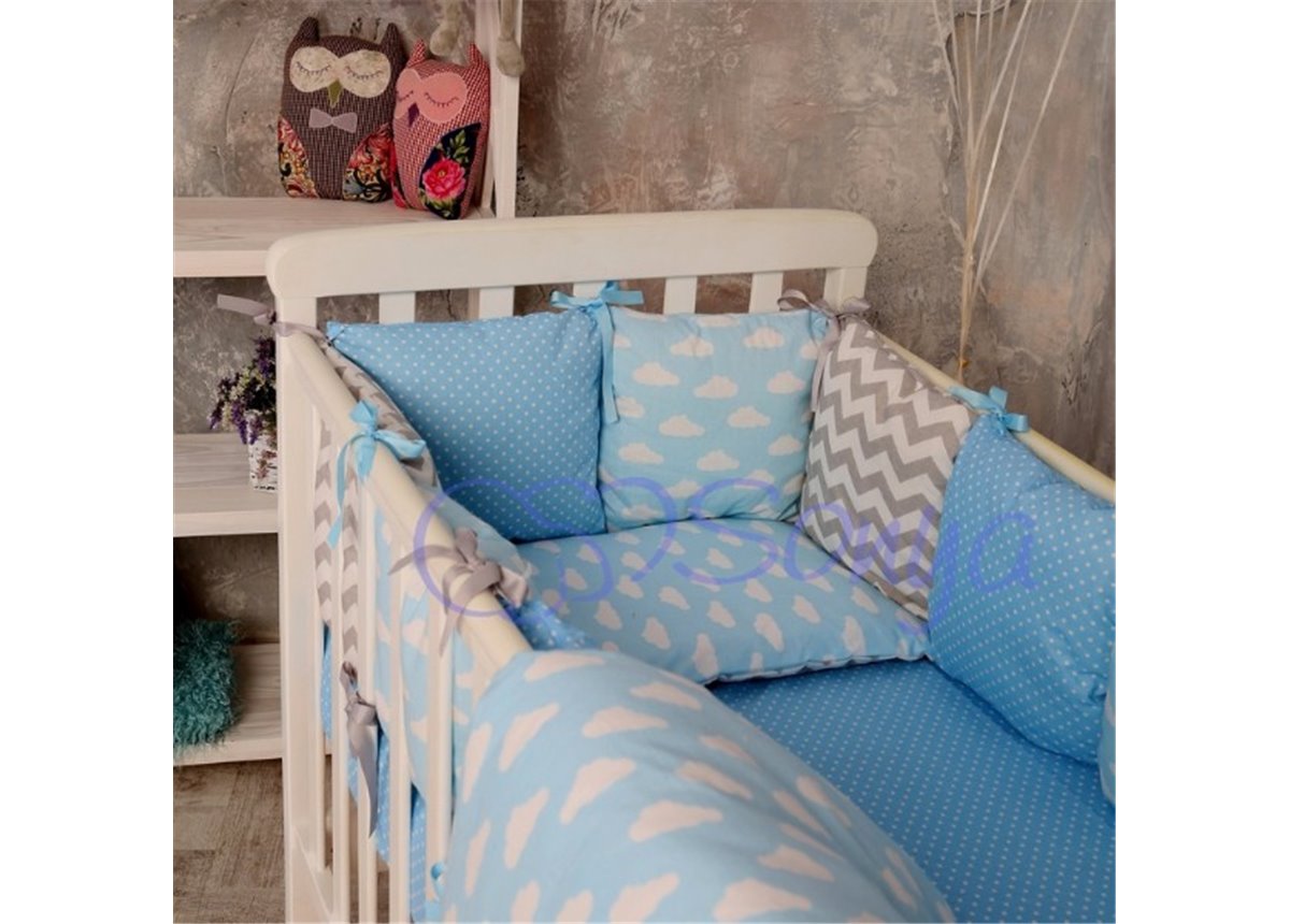 Бортики Baby Design Облака + простыня Маленькая Соня