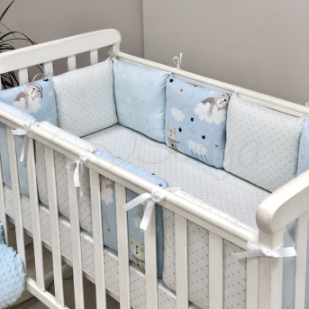 Бортики Baby Design Коты в облаках голубой Маленькая Соня