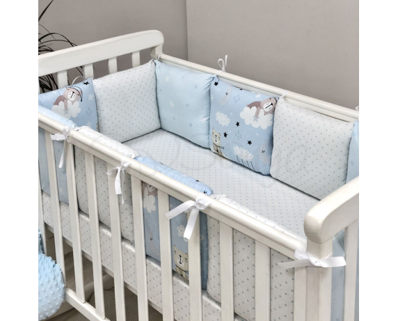 Бортики Baby Design Коты в облаках голубой Маленькая Соня