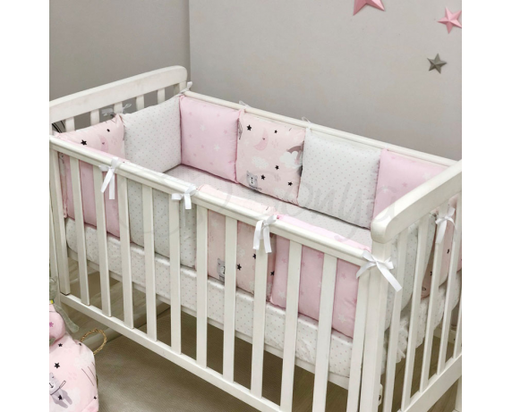 Бортики Baby Design Коты в облаках розовый Маленькая Соня